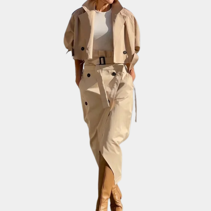 Ciana - Stijlvolle dames trenchcoat set