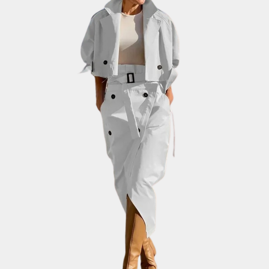 Ciana - Stijlvolle dames trenchcoat set