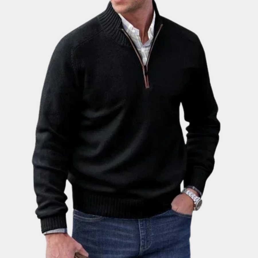 Eliseo - Stijlvolle zip-up sweater voor heren