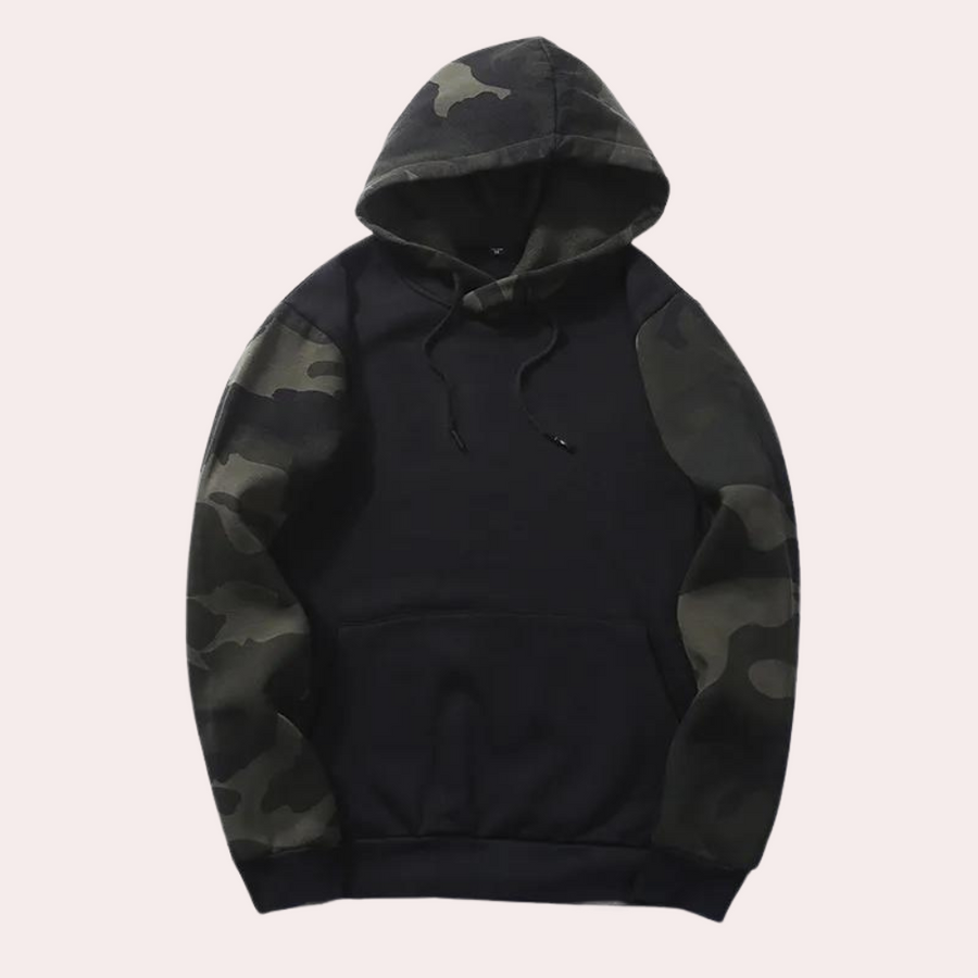 Rolando - Trendy Heren Hoodie met Camouflage Mouwen