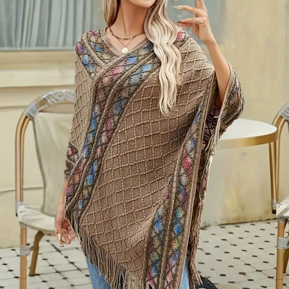 Serafina - Boho Poncho voor dames met trendy V-hals