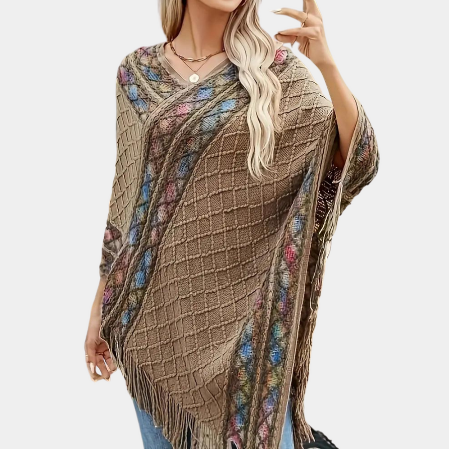 Serafina - Boho Poncho voor dames met trendy V-hals