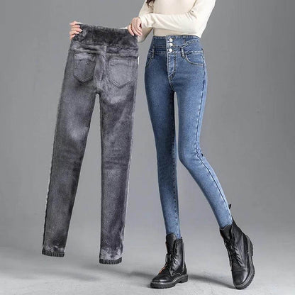 Francesca -  Dames warm gevoerde skinny jeans