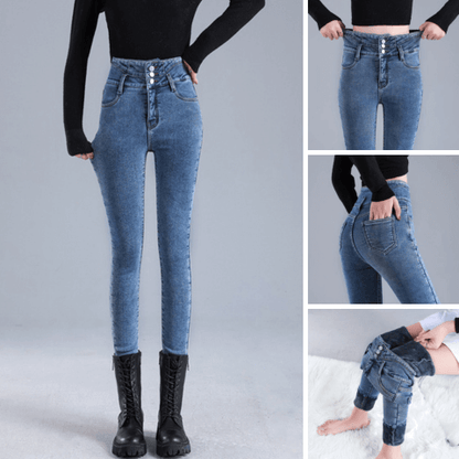 Francesca -  Dames warm gevoerde skinny jeans