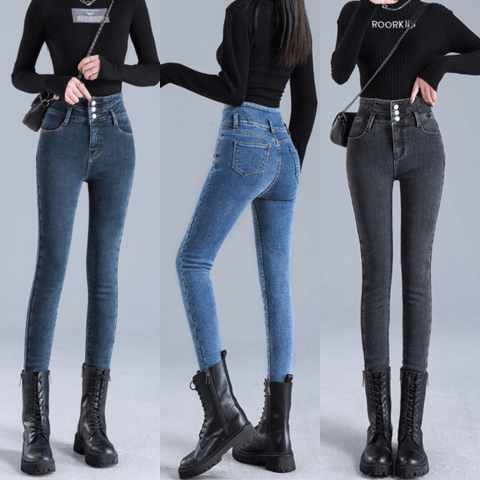 Francesca -  Dames warm gevoerde skinny jeans