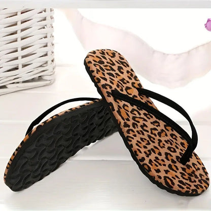 Siene - Trendy teenslippers met luipaardprint