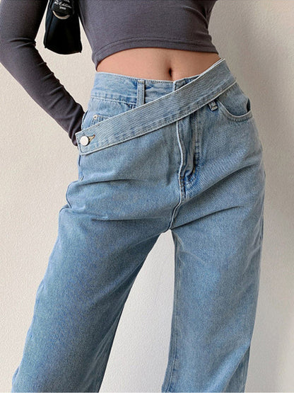 Nadia - Klassieke jeans met hoge taille en rechte pijp