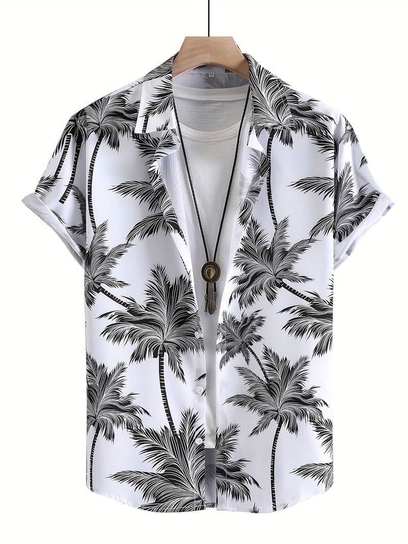 Ethan - Shirt met korte mouwen en bloemenprint van Hawaïaanse vlinders