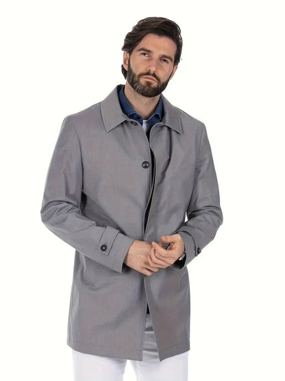 Alonzo - Casual single-breasted trenchcoat voor mannen