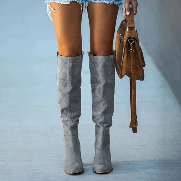 Allegra - Casual Overknee Cowboy Laarzen met Suede Look voor Dames