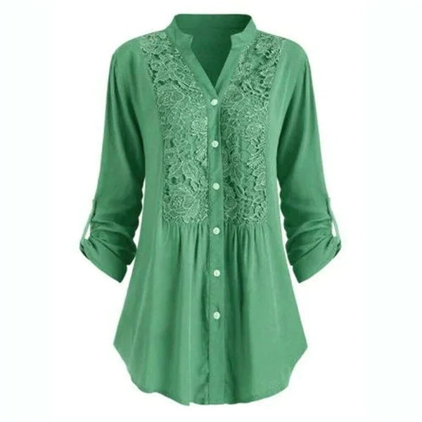 Martina - Lange blouse met pofmouwen voor dames