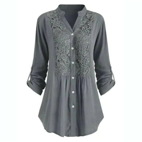 Martina - Lange blouse met pofmouwen voor dames