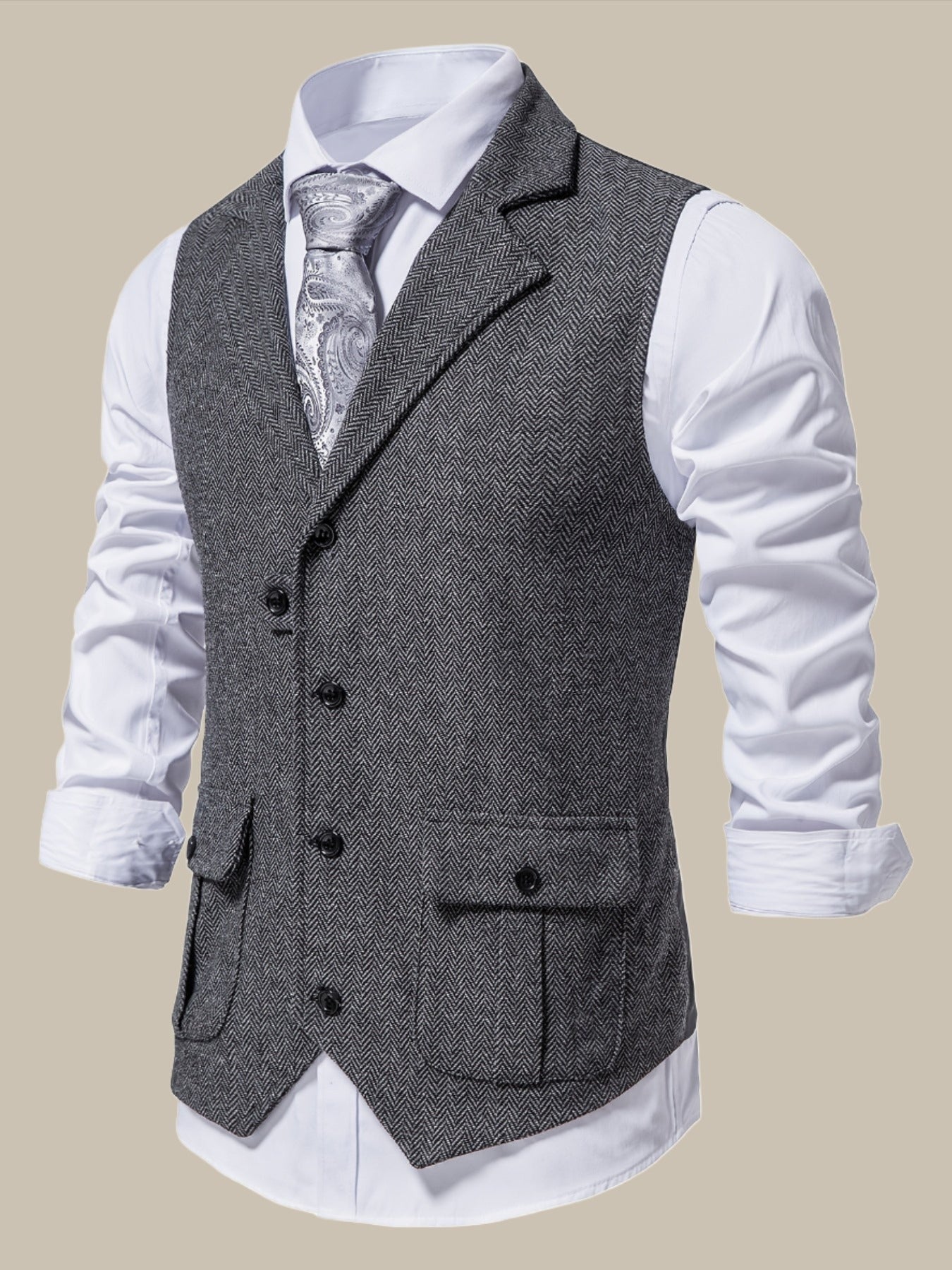 Santino - Stijlvol herfst tweed vest voor mannen