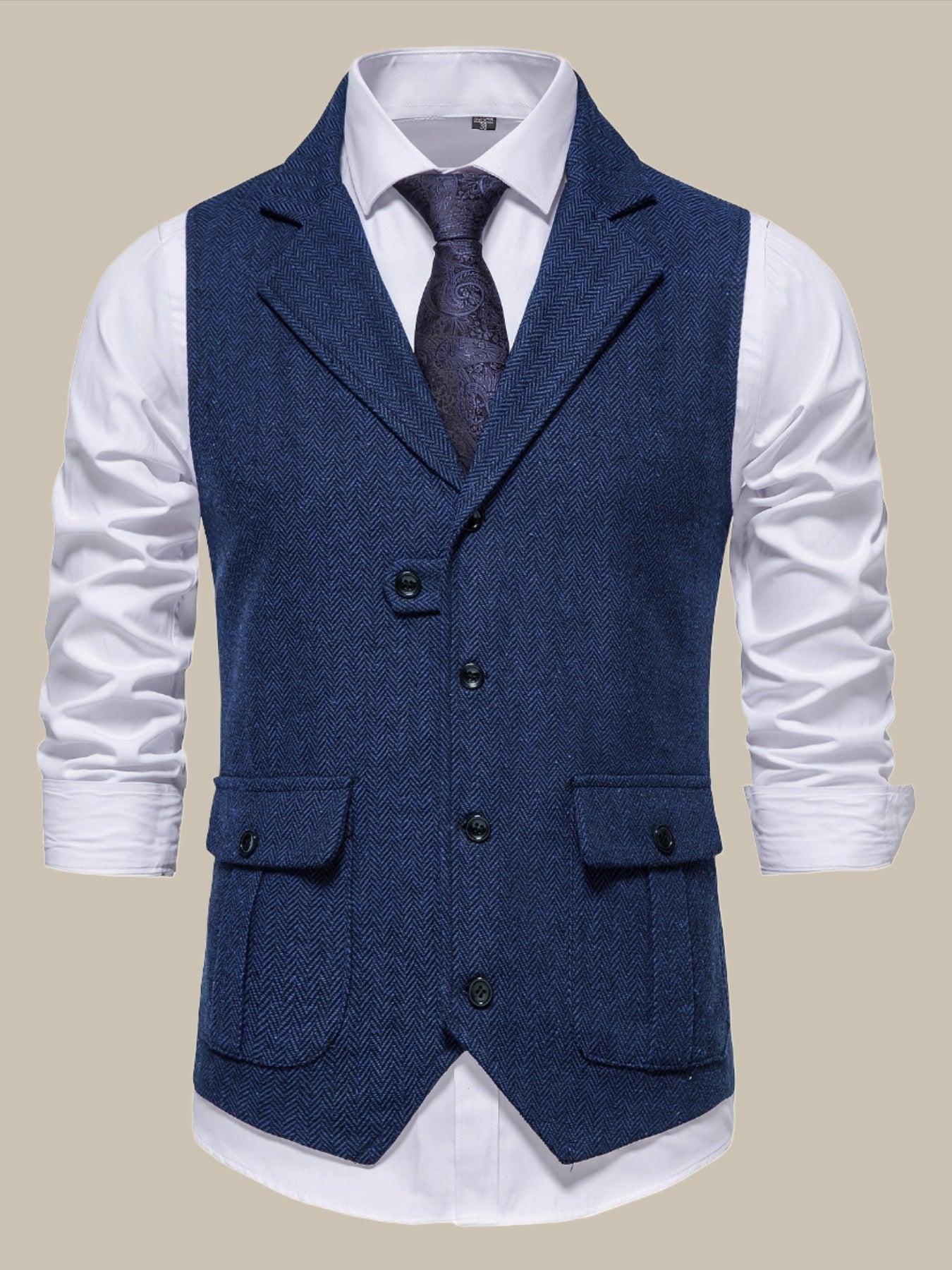 Santino - Stijlvol herfst tweed vest voor mannen