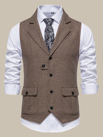 Santino - Stijlvol herfst tweed vest voor mannen