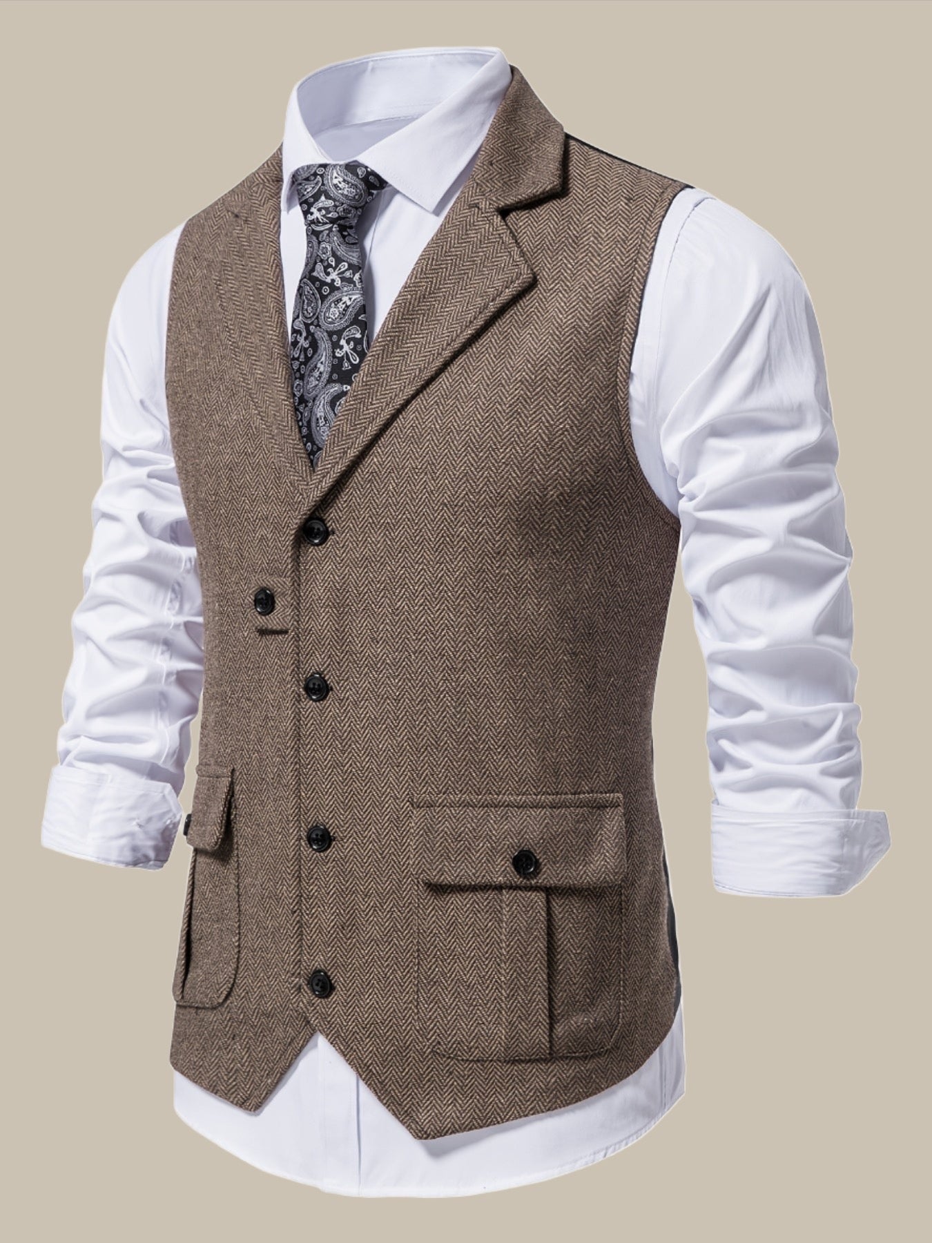 Santino - Stijlvol herfst tweed vest voor mannen