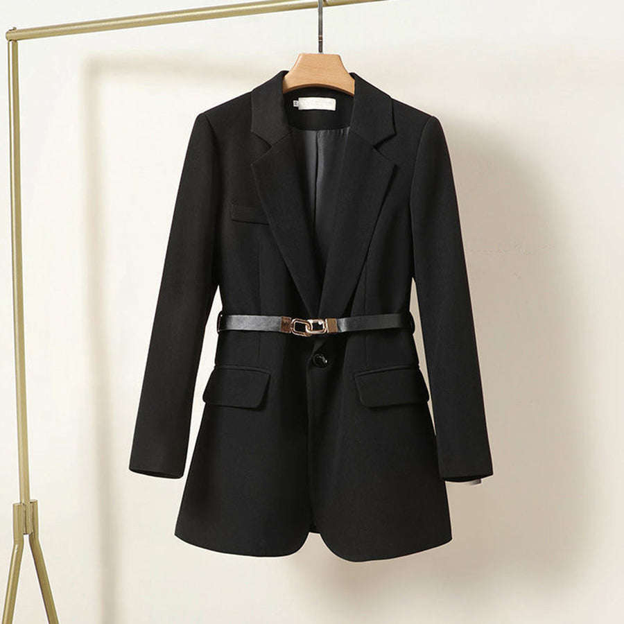 Daniella - Nette lange blazer met riem voor dames