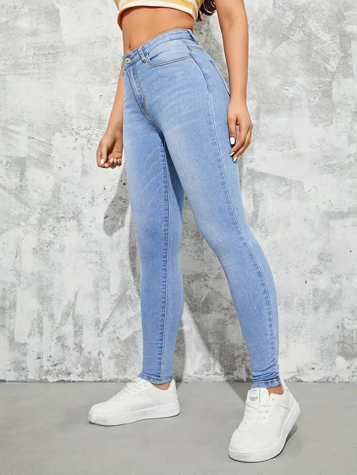 Monica - Light Washed High-Waisted Skinny Fit Jeans voor dames