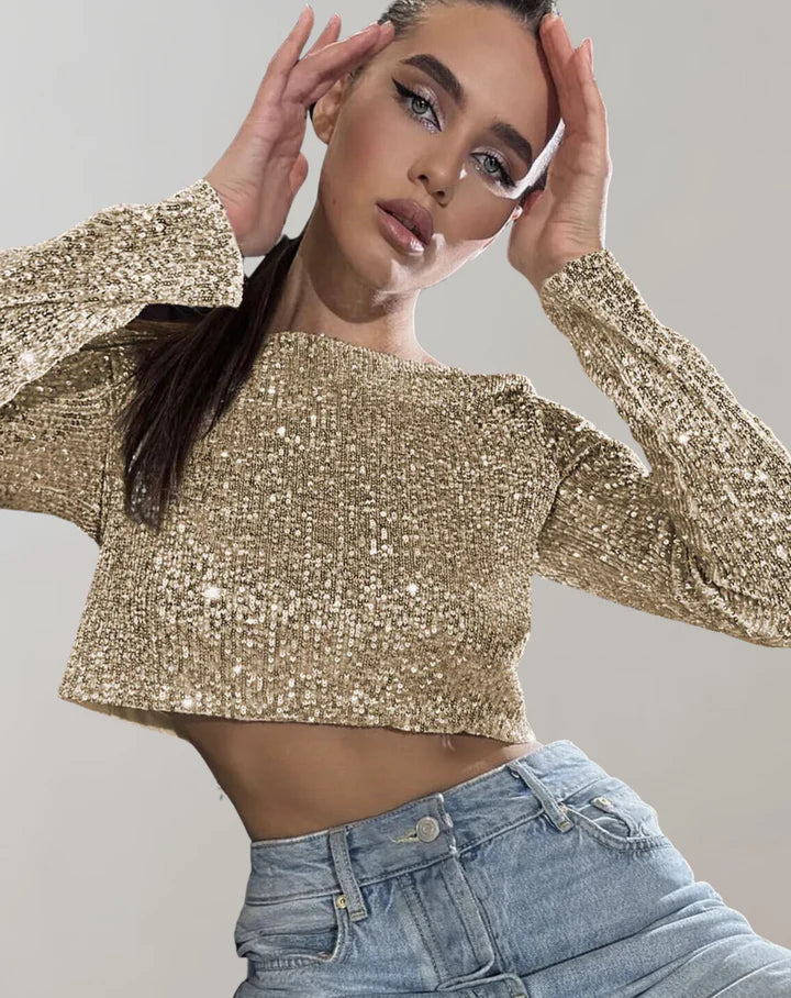 Odessa  - Fonkelende crop top voor een glamoureuze look