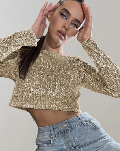 Odessa  - Fonkelende crop top voor een glamoureuze look