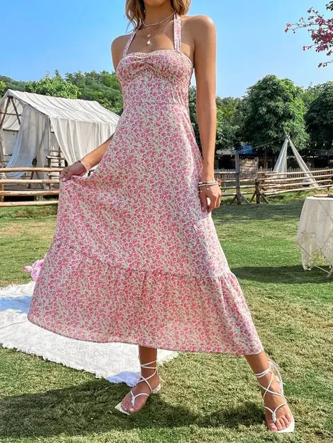 Alessandra - Romantische maxi-jurk met bloemenpatroon en bandjes