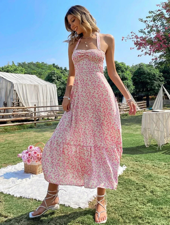 Alessandra - Romantische maxi-jurk met bloemenpatroon en bandjes