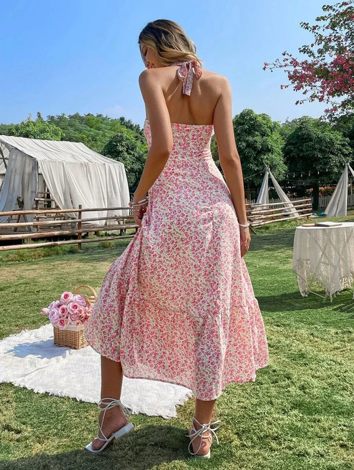 Alessandra - Romantische maxi-jurk met bloemenpatroon en bandjes