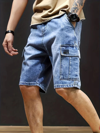 Elio - Cargo denim shorts voor heren