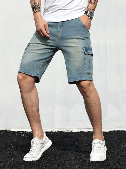 Elio - Cargo denim shorts voor heren