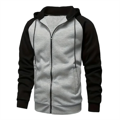 Francesco - Heren lange mouwen color block hoodie met rits