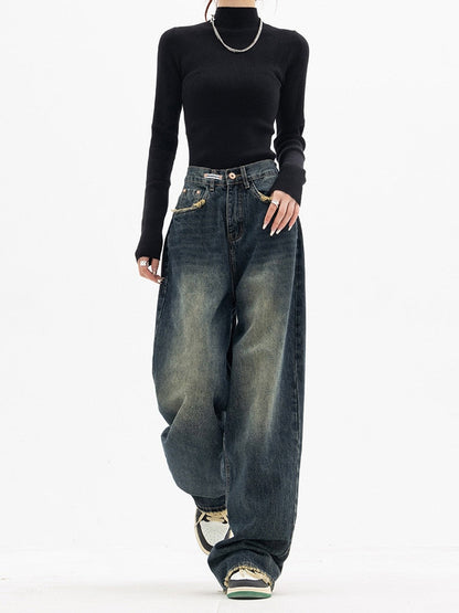 Crizia - Dames Vintage Streetwear Koreaans Baggy Jeans