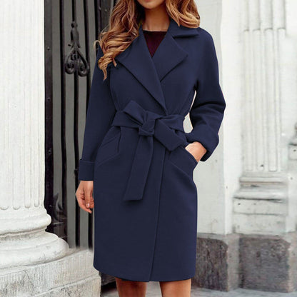 Alice  - Lange dames trenchcoat winterjas met knoopsysteem in felle kleuren