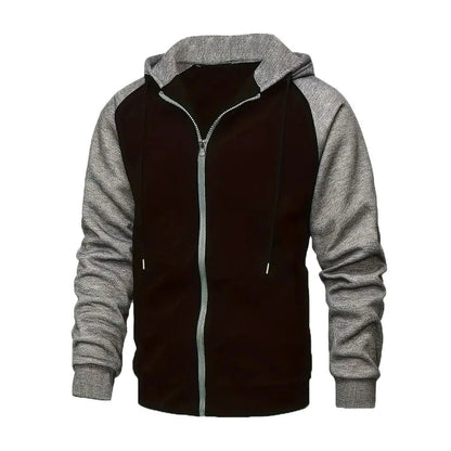 Francesco - Heren lange mouwen color block hoodie met rits