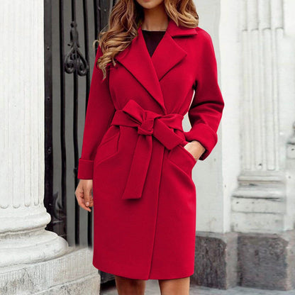 Alice  - Lange dames trenchcoat winterjas met knoopsysteem in felle kleuren