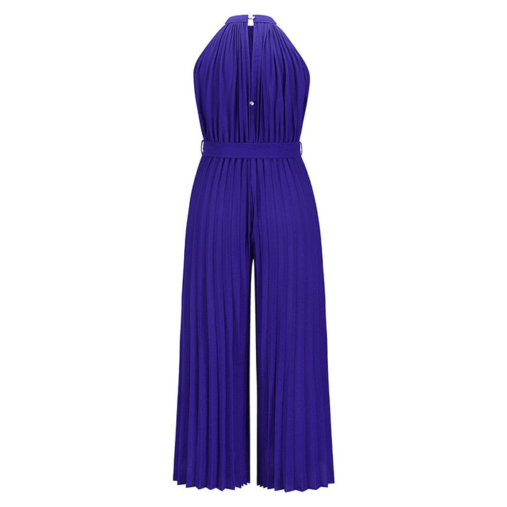 Lana - Elegante geplooide jumpsuit met hoge kraag