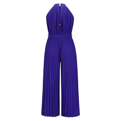 Lana - Elegante geplooide jumpsuit met hoge kraag