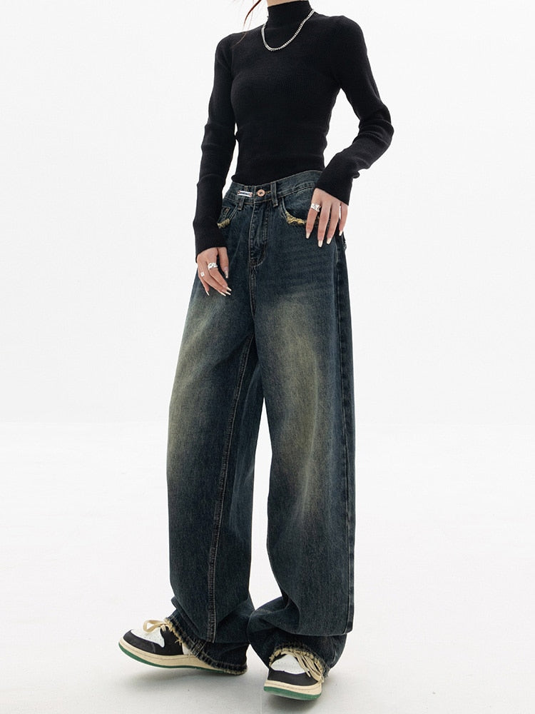 Crizia - Dames Vintage Streetwear Koreaans Baggy Jeans