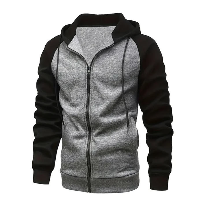 Francesco - Heren lange mouwen color block hoodie met rits