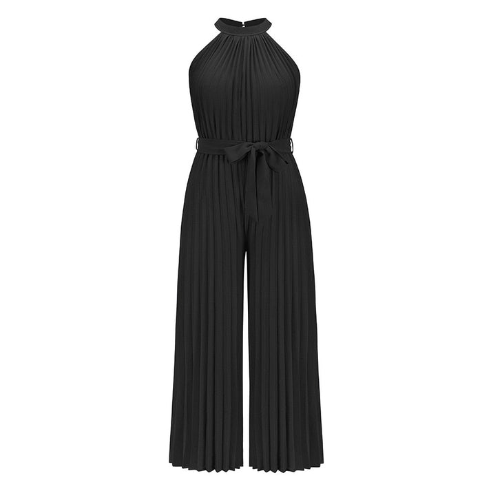 Lana - Elegante geplooide jumpsuit met hoge kraag