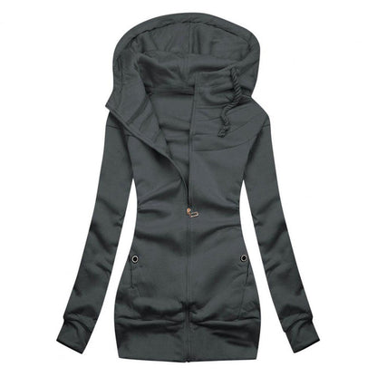 Cinzia - Casual Oversized Fleece Hoodie met Capuchon en Rits voor Dames