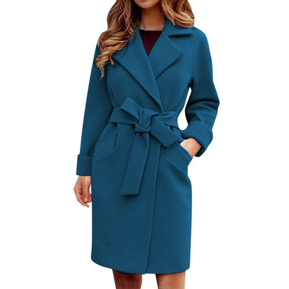 Alice  - Lange dames trenchcoat winterjas met knoopsysteem in felle kleuren