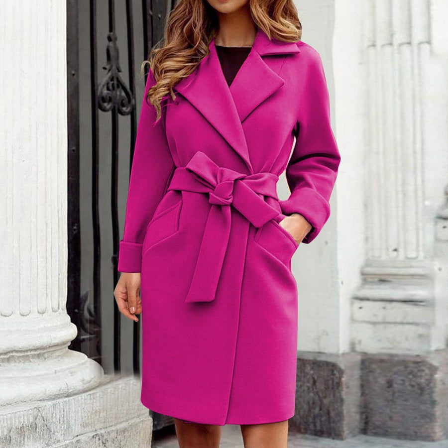 Alice  - Lange dames trenchcoat winterjas met knoopsysteem in felle kleuren