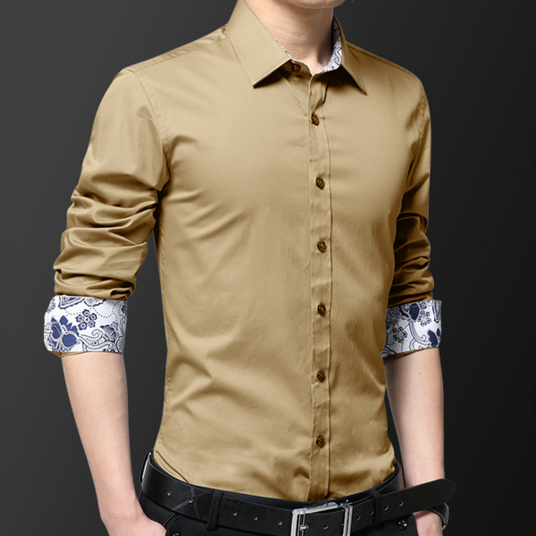 Aldo - Button down shirt met bloemen manchet details voor mannen