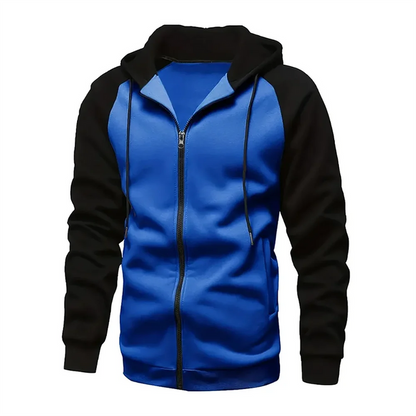 Francesco - Heren lange mouwen color block hoodie met rits