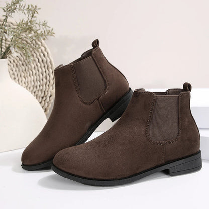 Ludovica - Casual Platte Enkellaarsjes met Hak en Suede Look voor Dames