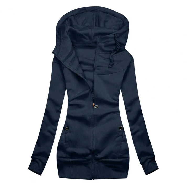 Cinzia - Casual Oversized Fleece Hoodie met Capuchon en Rits voor Dames