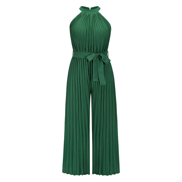 Lana - Elegante geplooide jumpsuit met hoge kraag