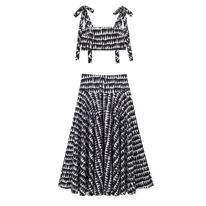 Mabel - Elegante zomerset met print [top + rok]