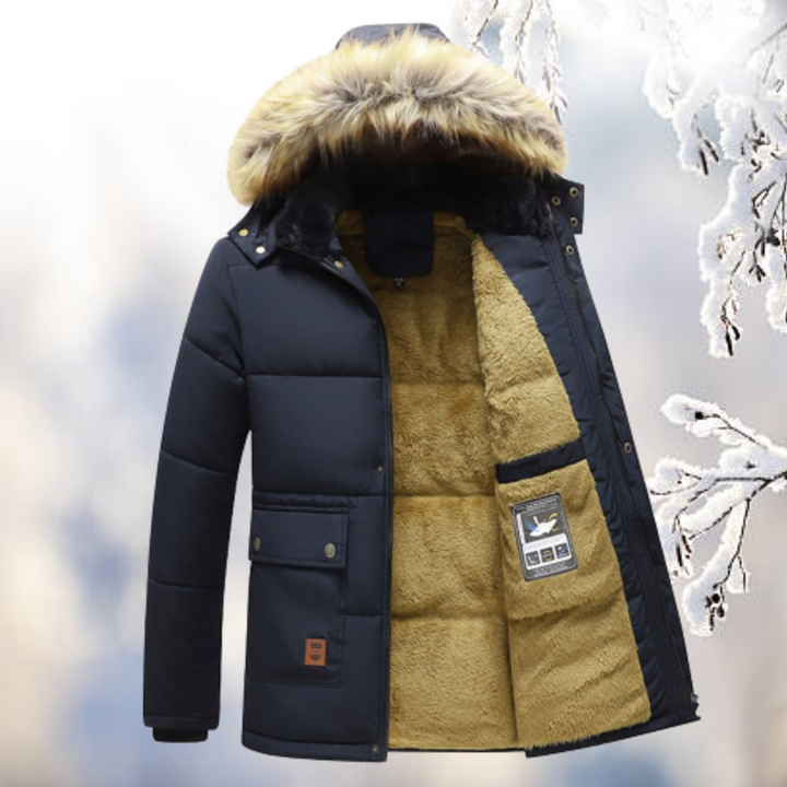 Loro - Heren warme en winddichte parka's met bontcapuchon