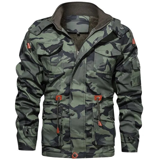 Carmine - Warme Army Winterjas met Fleece Binnenvoering voor Heren